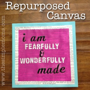 a simple craft :: Repurposed Canvas step by step tutorial