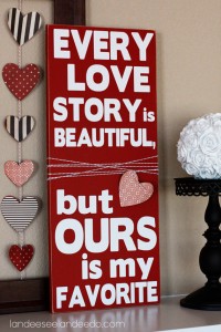 V Day Landee Anderson Valentine's Day Wooden Vinyl Lettering Sign