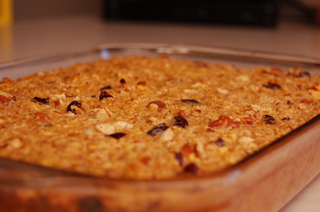 a simple real food recipe :: soaked cran-apple almond baked oatmeal