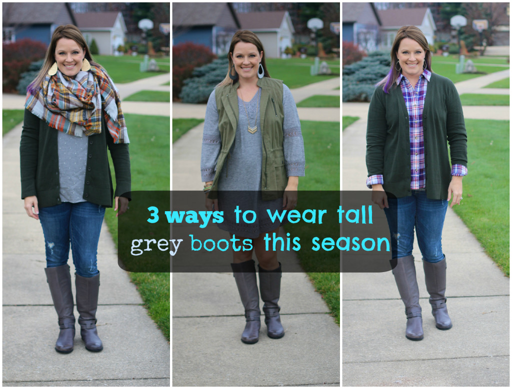 3 ways to wear grey boots w text