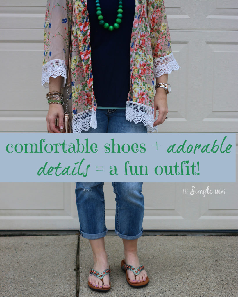 comfortable shoes and adorable details for a fun outfit