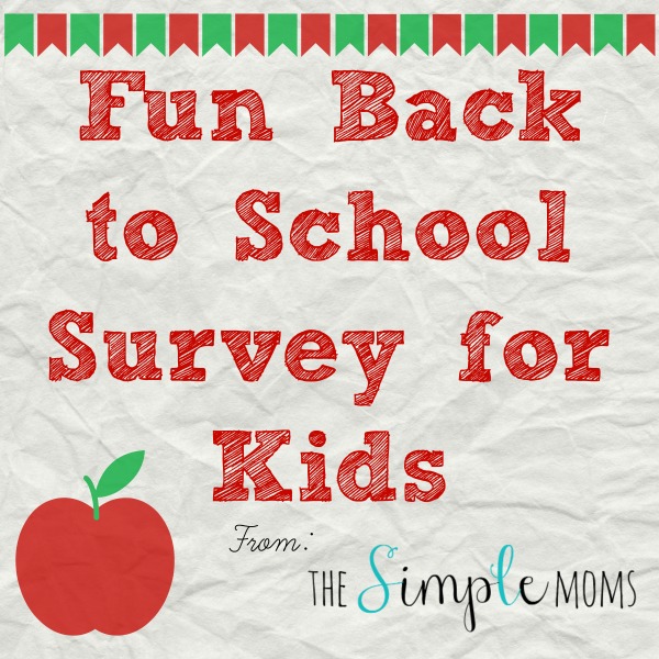 Fun Back to School Survey for Kids from The SIMPLE Moms